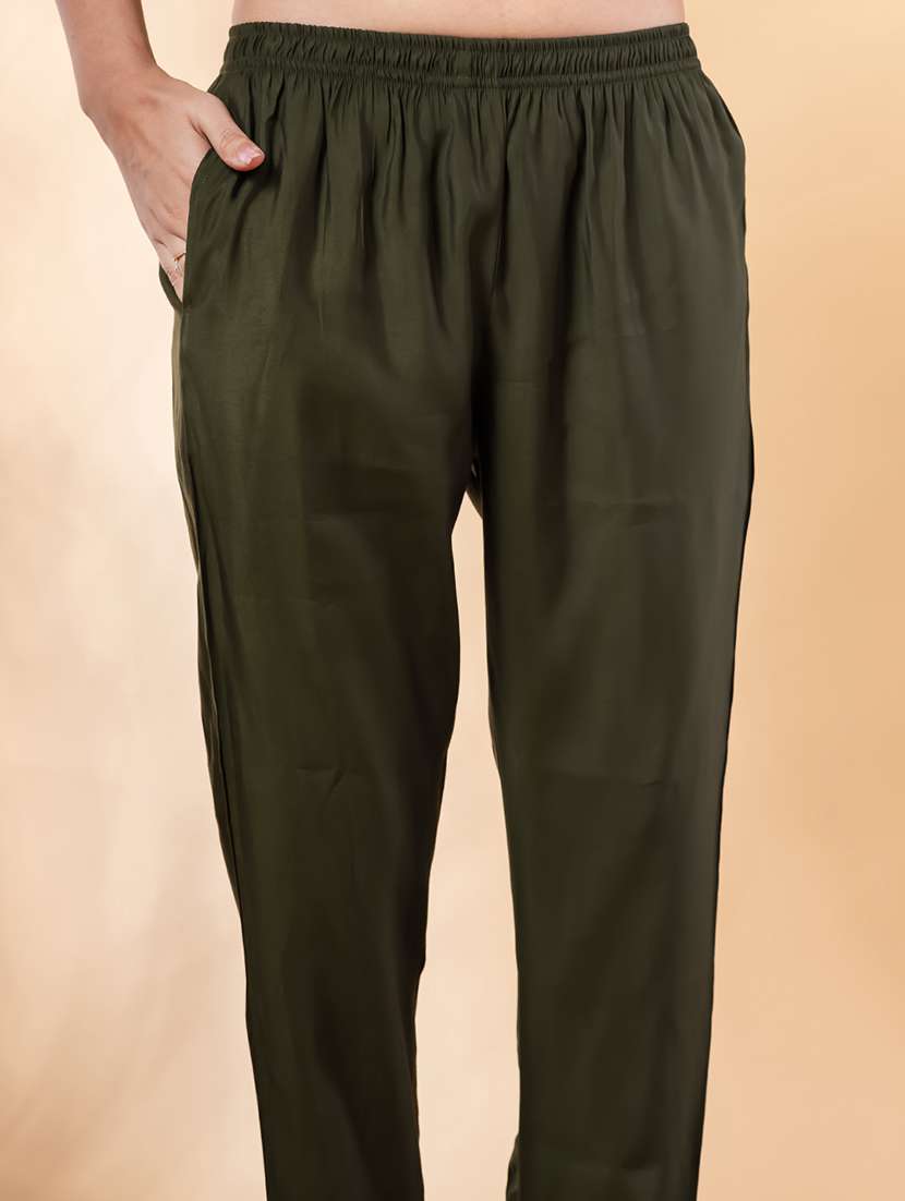 green silk kurta palazzo  set - 22058284 -  Standard Image - 5