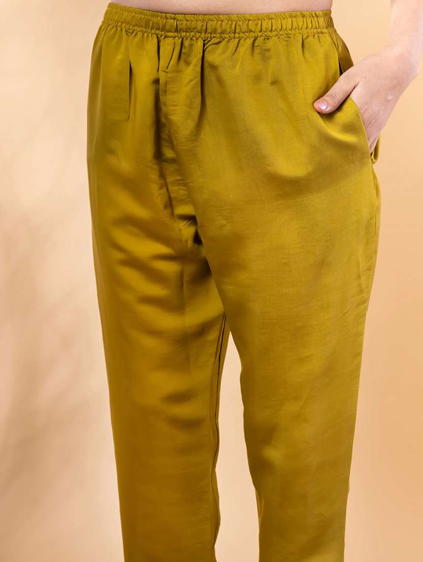 gold silk kurta palazzo  set - 22058285 -  Standard Image - 5