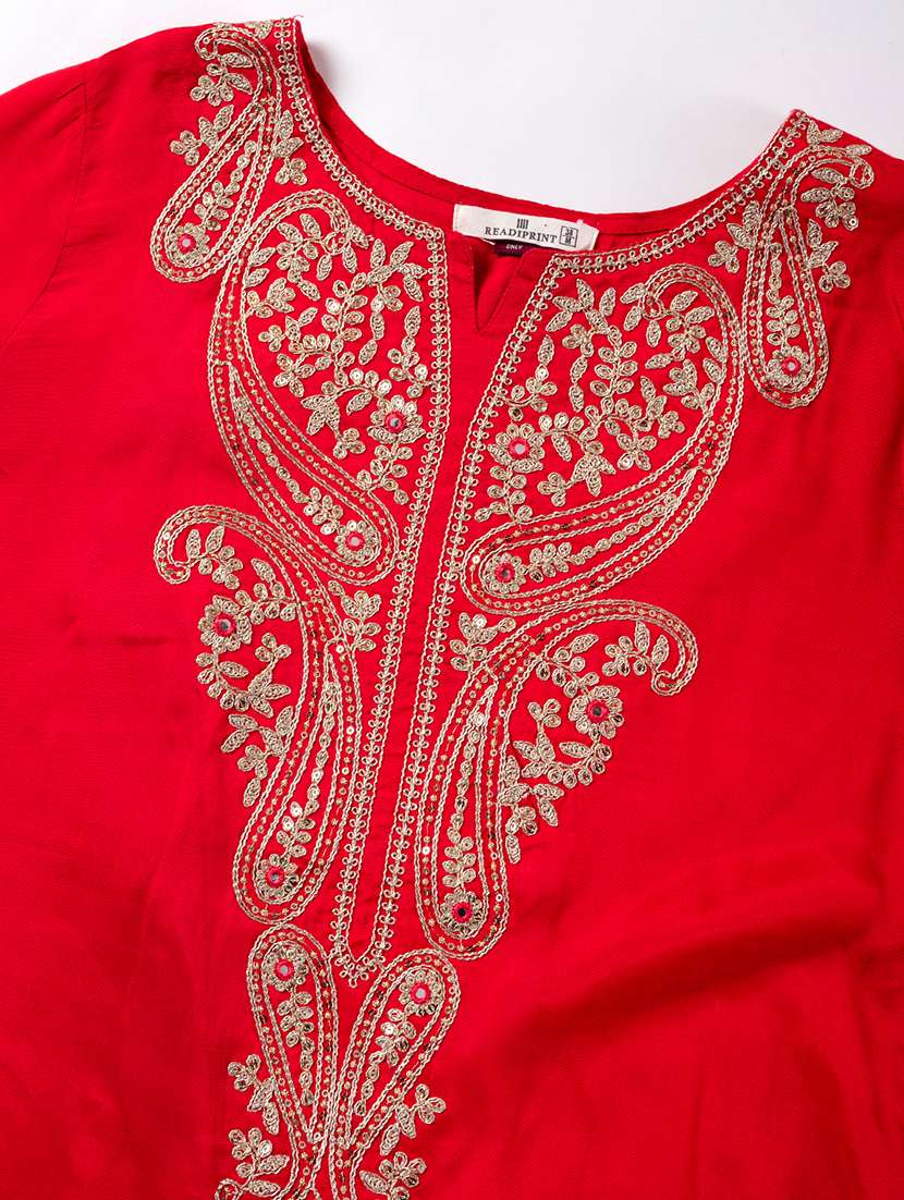 red silk suit  set - 22058325 -  Standard Image - 5