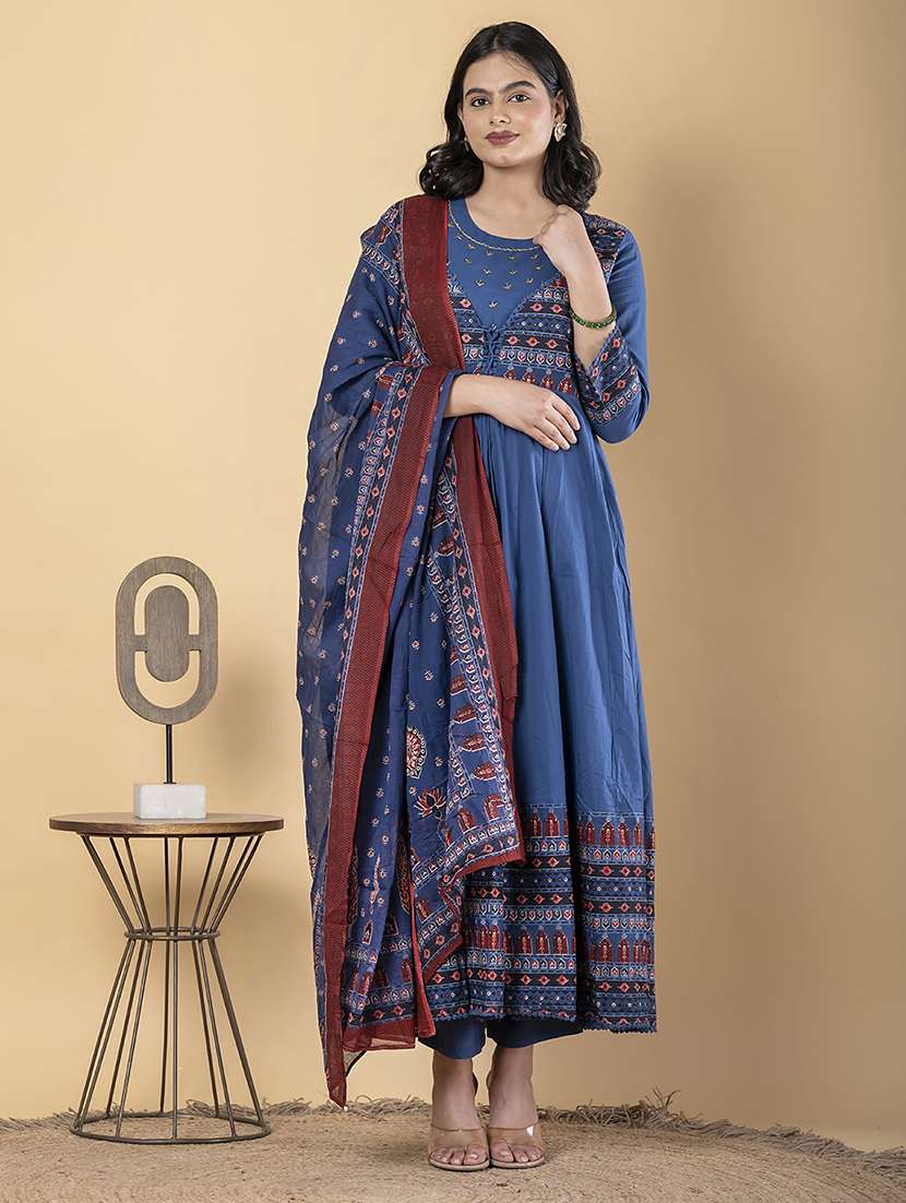 blue cotton suit  set