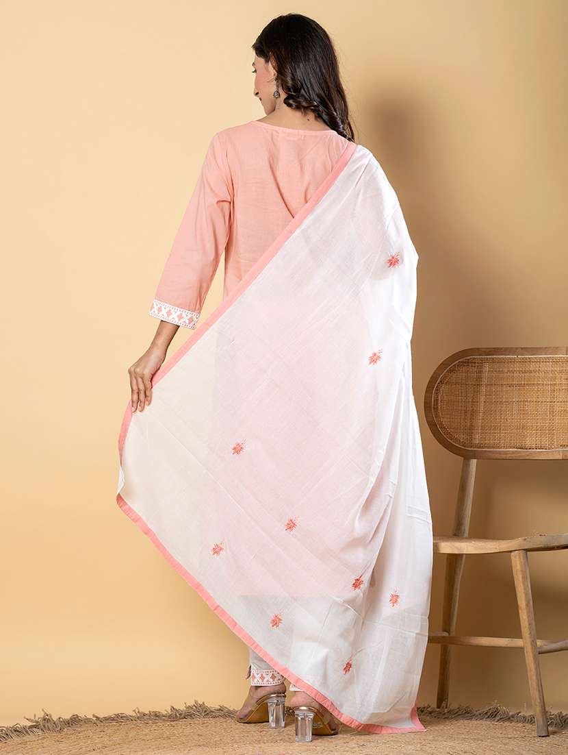 peach cotton suit set - 22058398 - Standard Image - 3