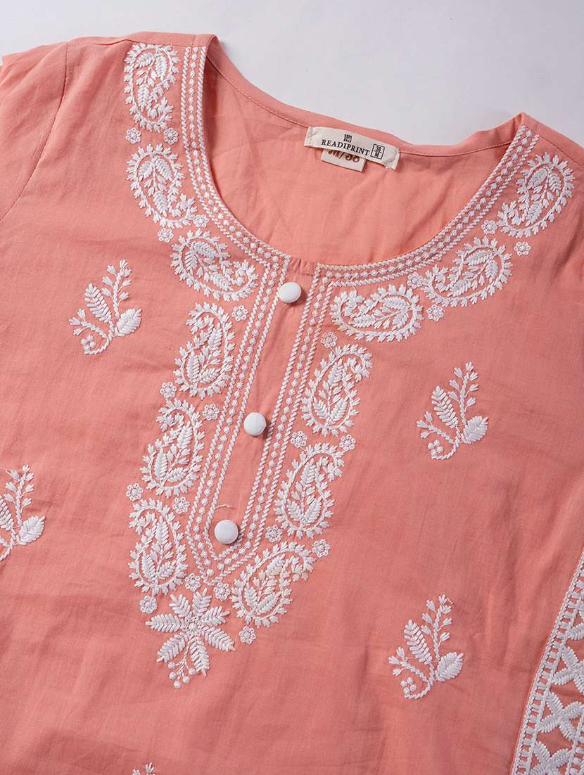 peach cotton suit set - 22058398 - Standard Image - 5