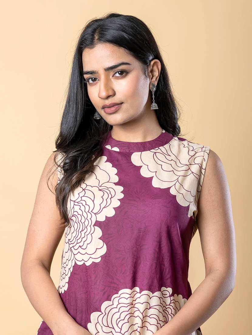 purple cotton kurta palazzo  set - 22058413 -  Standard Image - 5