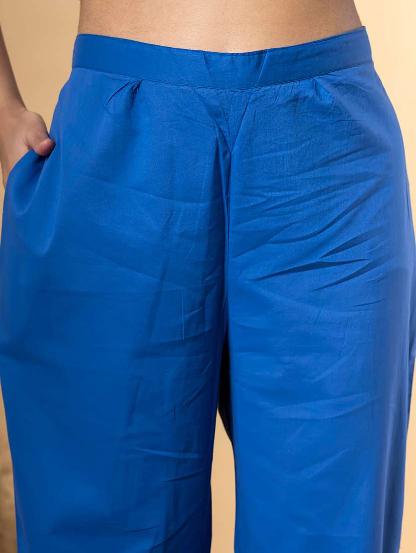 navy blue cotton kurta pant  set - 22058460 -  Standard Image - 5