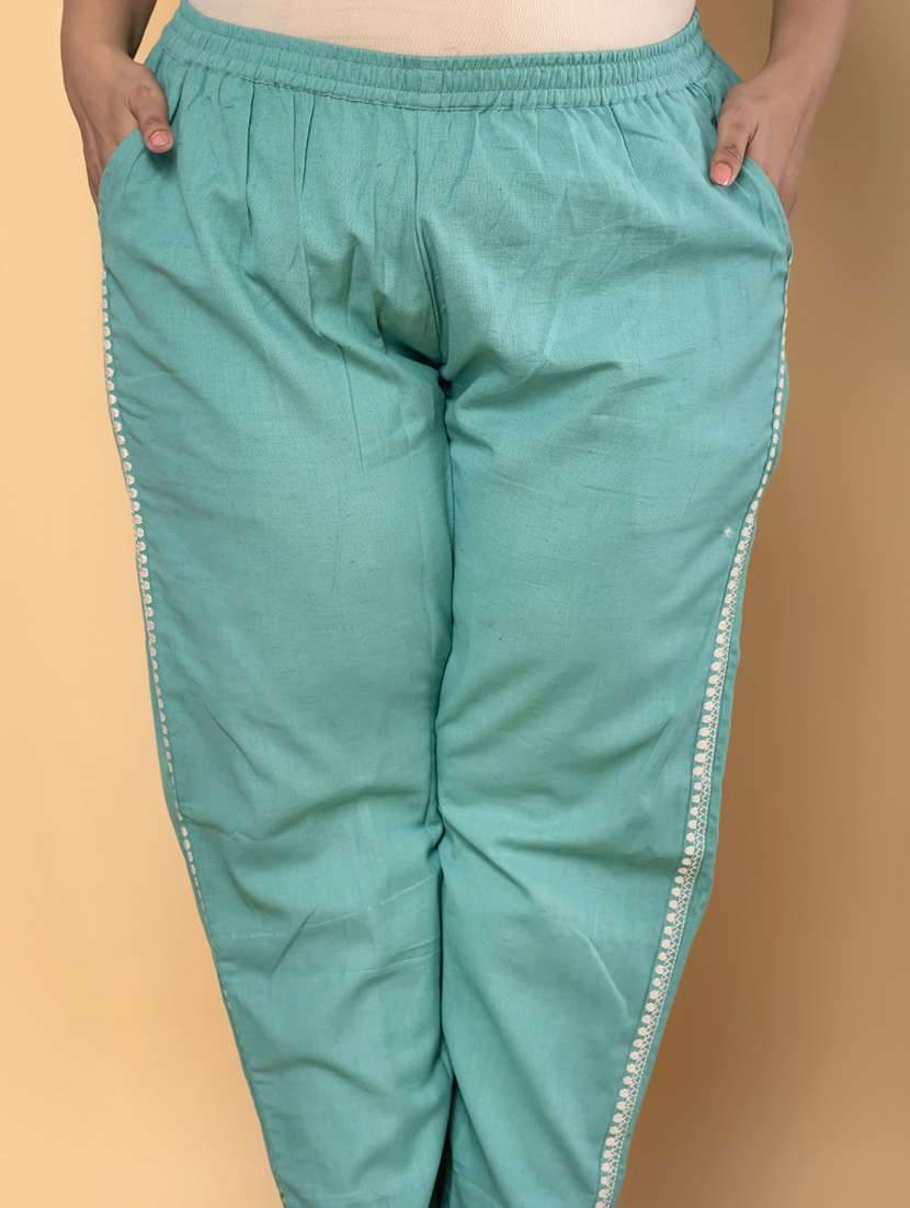 green cotton blend suit  set - 22058470 -  Standard Image - 5