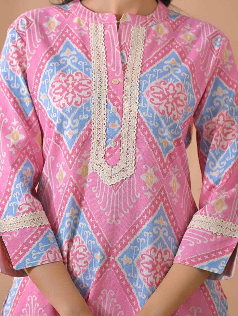 pink cotton blend suit  set - 22058487 -  Standard Image - 5