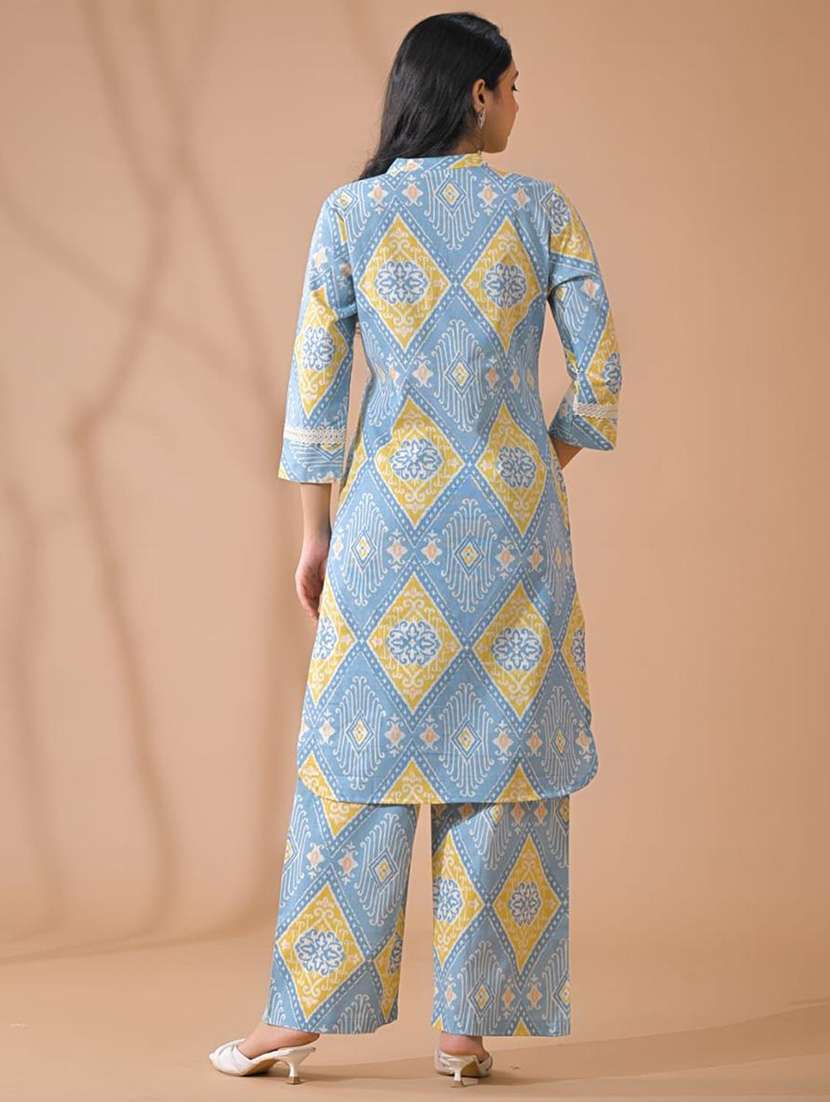 grey cotton blend suit  set - 22058489 -  Standard Image - 3