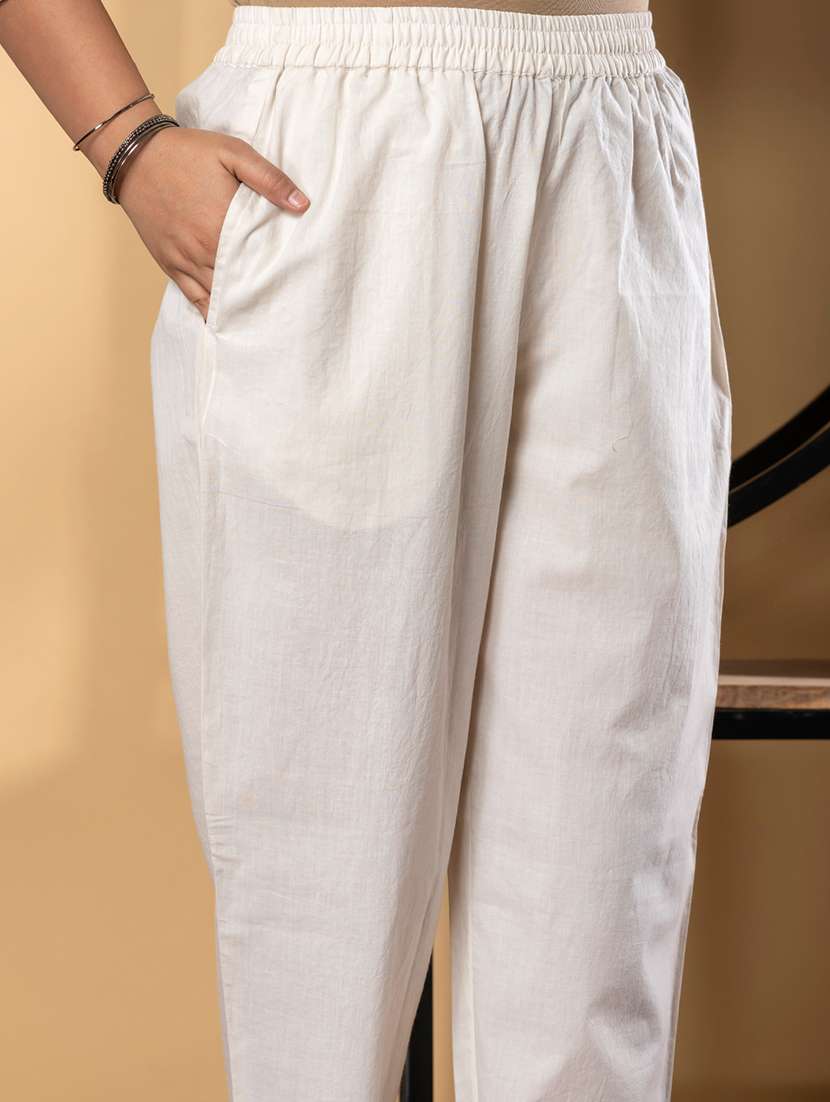 off white cotton suit  set - 22058494 -  Standard Image - 5