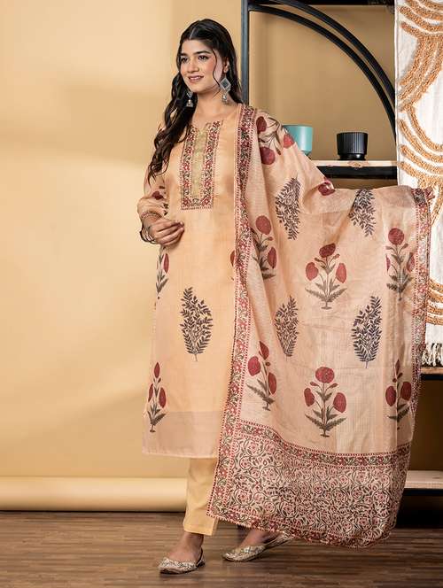 mustard cotton suit  set - 22058496 -  Standard Image - 0