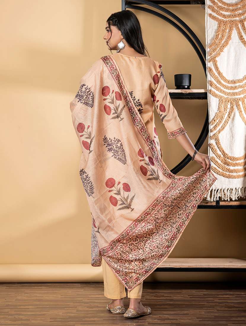 mustard cotton suit  set - 22058496 -  Standard Image - 3