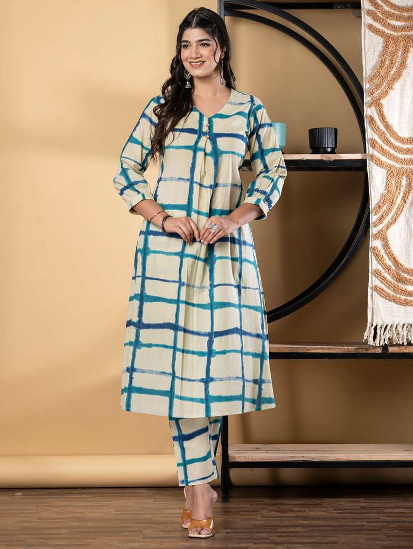 blue cotton suit  set