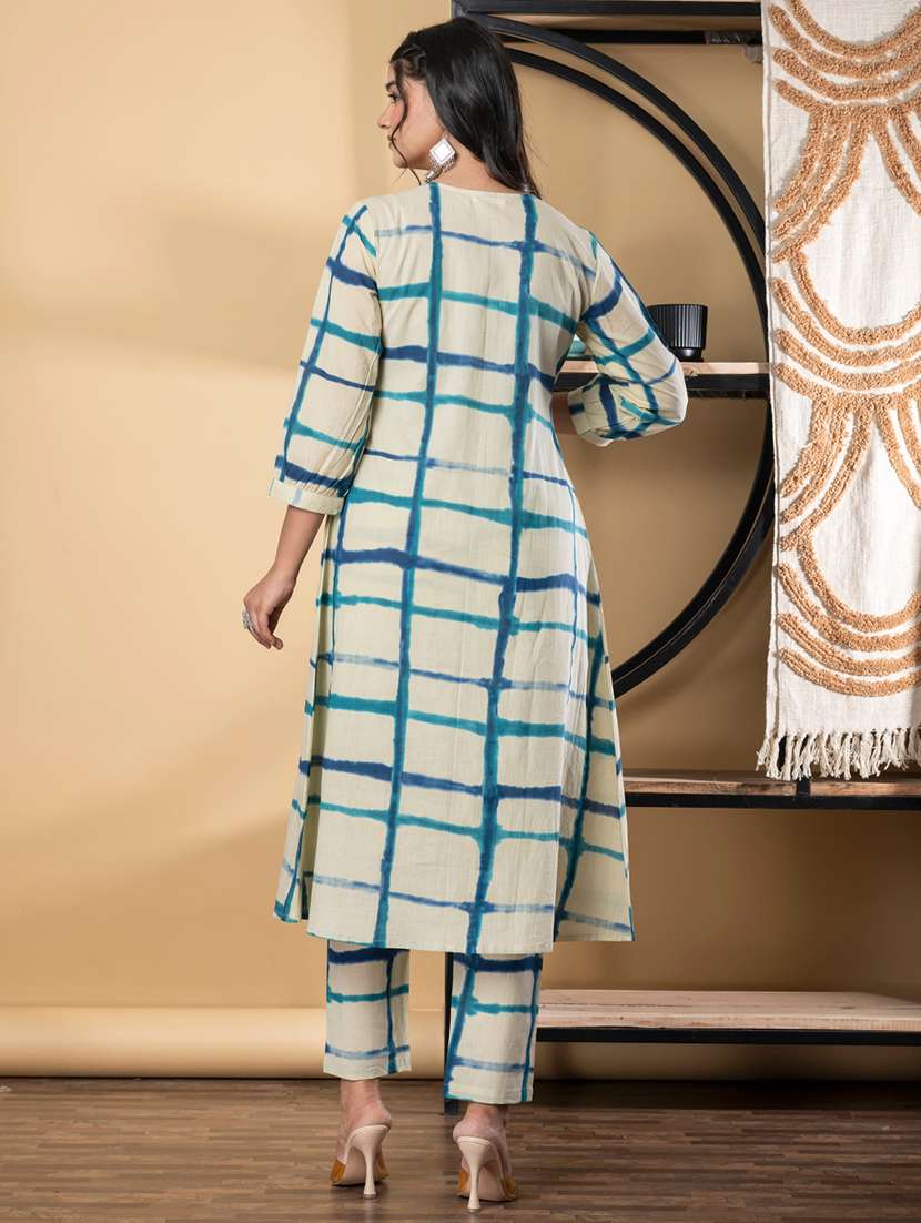 blue cotton suit  set - 22058501 -  Standard Image - 3