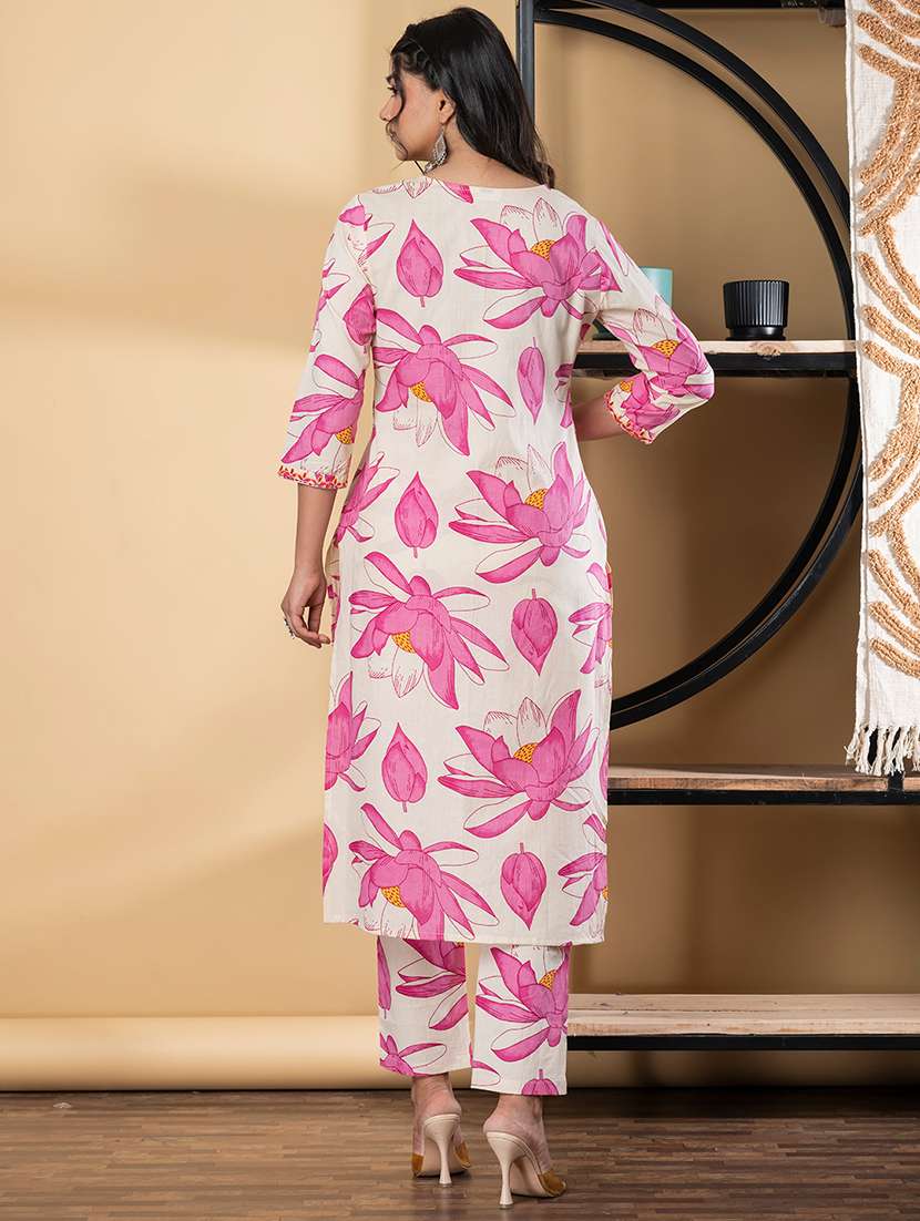 pink cotton suit  set - 22058509 -  Standard Image - 3