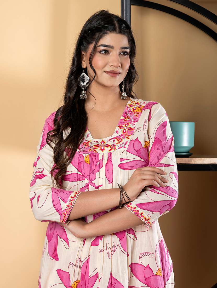 pink cotton suit  set - 22058509 -  Standard Image - 5