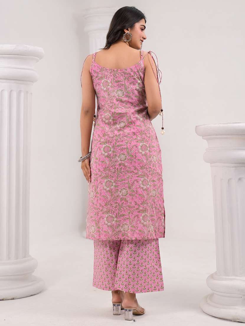 pink cotton suit  set - 22058522 -  Standard Image - 3