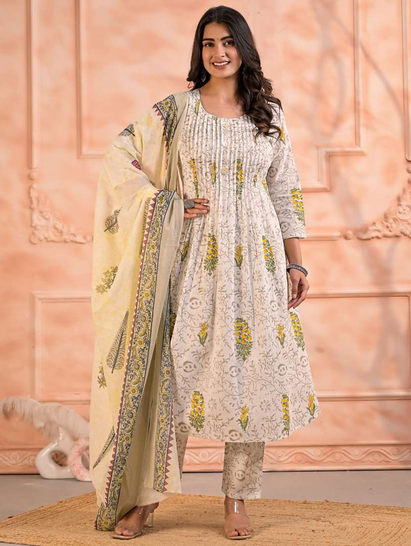 white cotton suit  set - 22058540 -  Zoom Image - 0