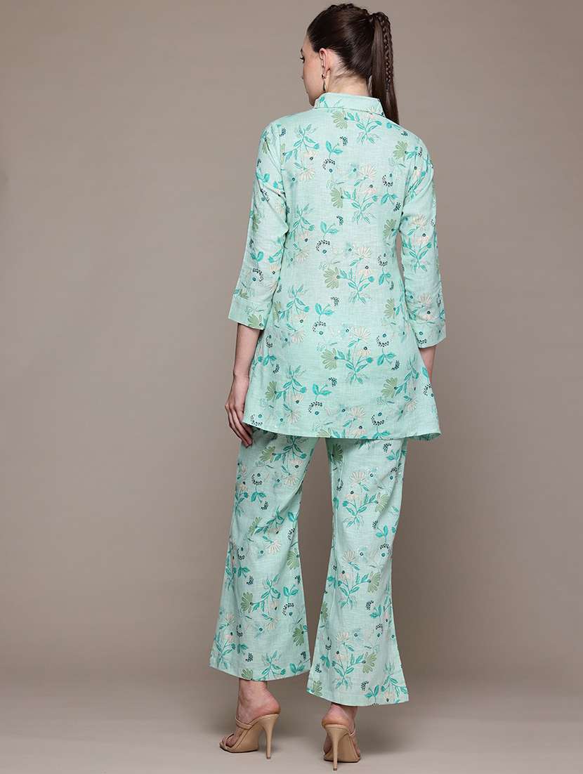 women floral print shirt and trouser co-ord set - 22058563 - Standard Image - 3