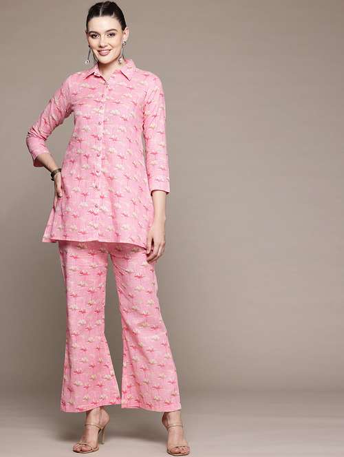 women floral print shirt and trouser co-ord set - 22058565 - Standard Image - 0