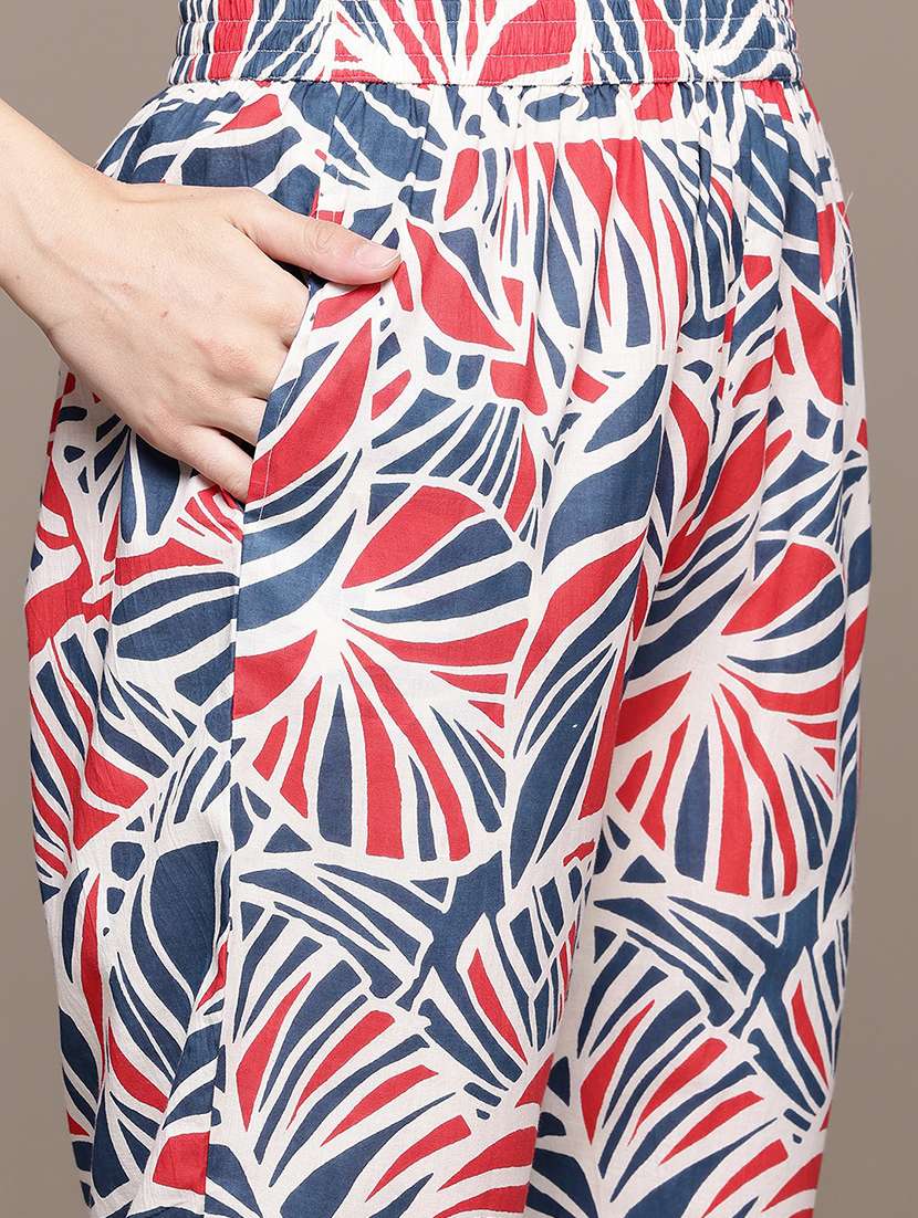 women printed sleeveless ethnic co-ord set - 22058571 -  Standard Image - 3