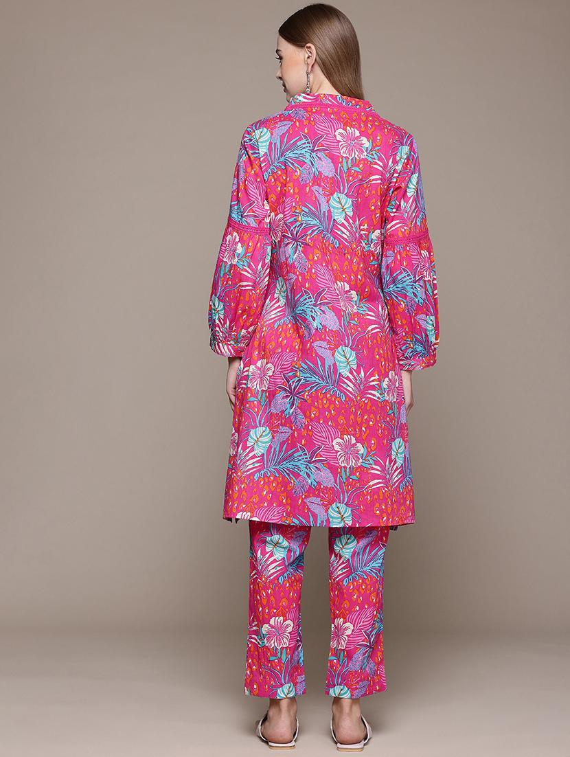 women printed long sleeve ethnic co-ord set - 22058579 - Standard Image - 3