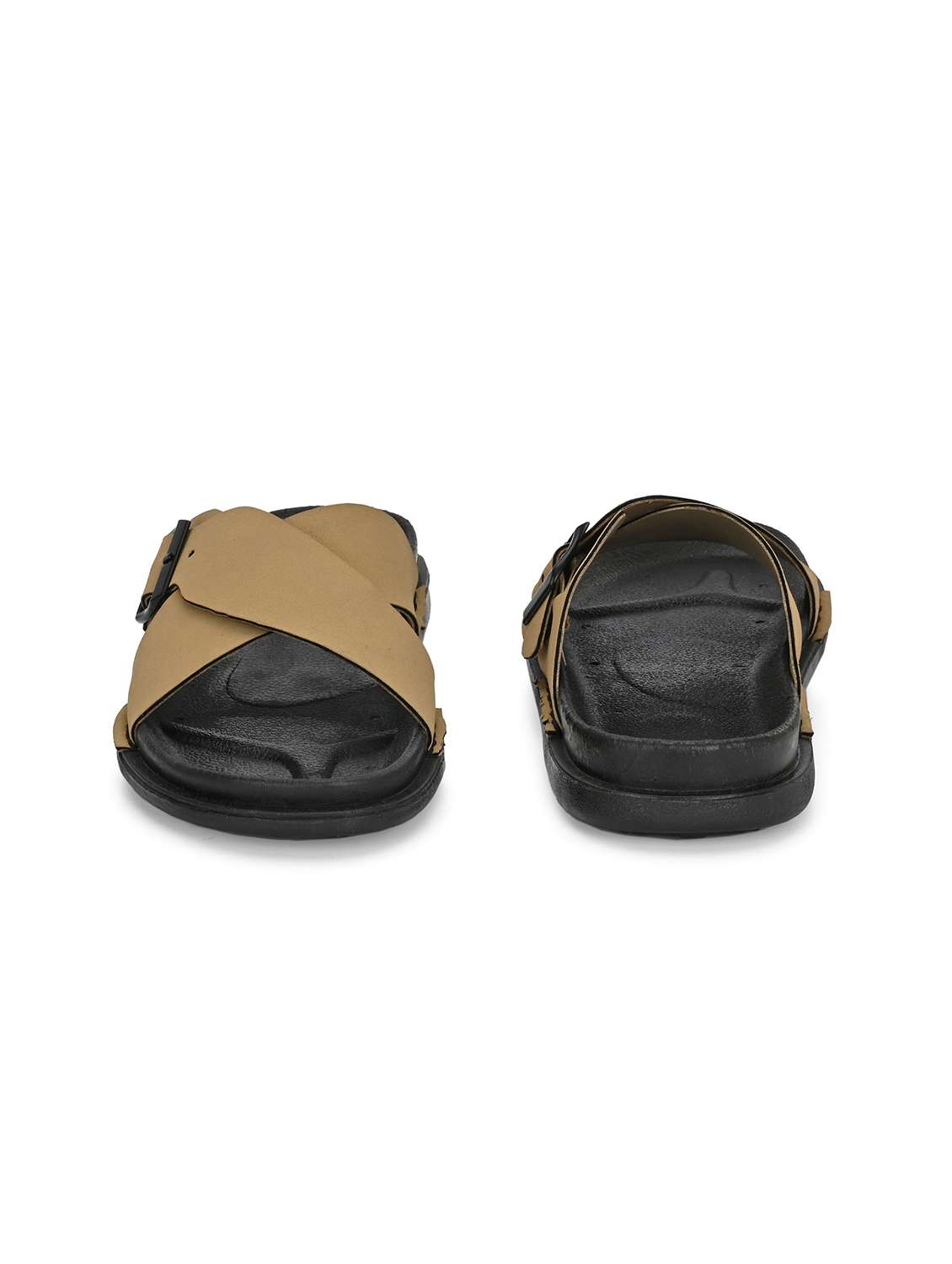 men beige solid slip on sandal - 22058616 - Standard Image - 3