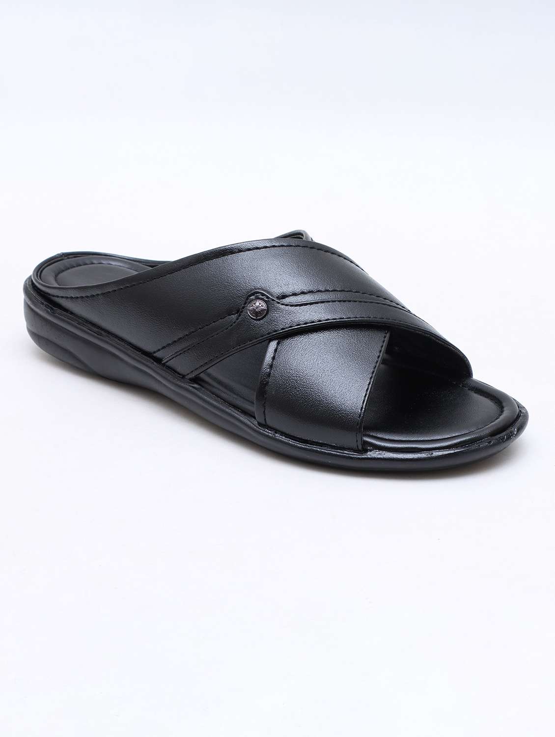 men black slip on sandal - 22058622 - Standard Image - 3
