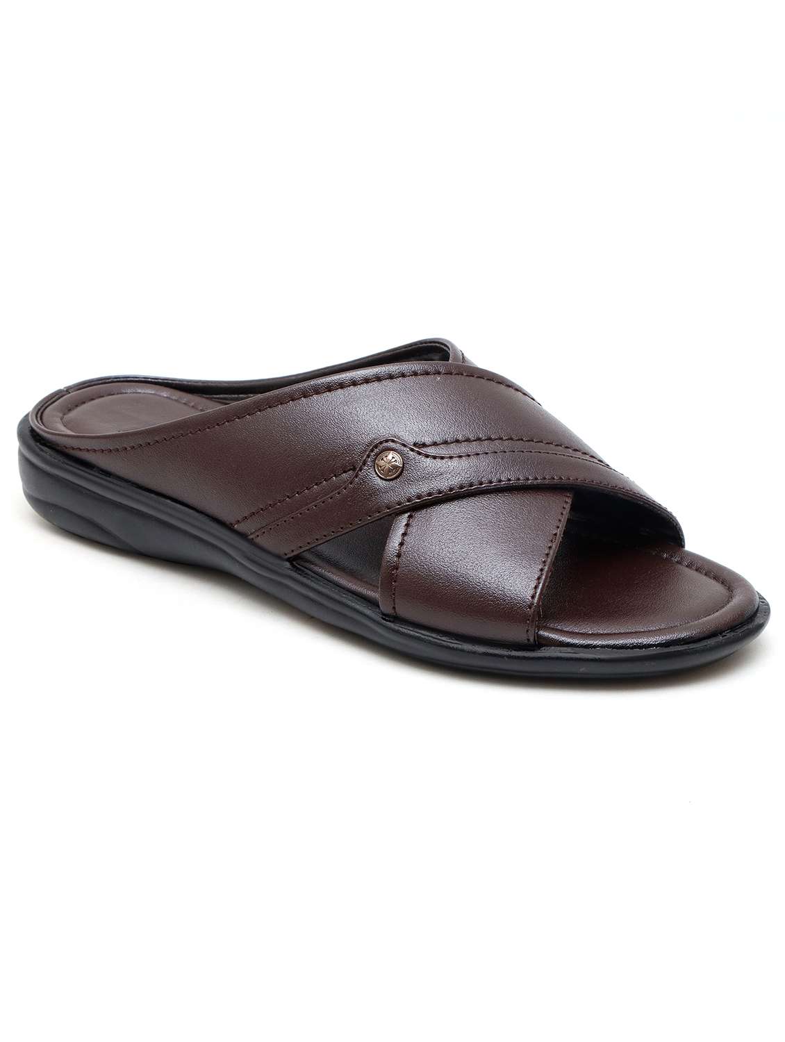 men brown slip on sandal - 22058623 - Standard Image - 3