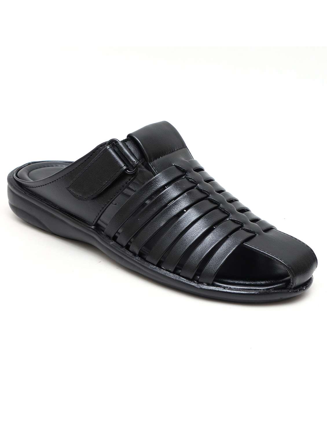 men black slip on sandal - 22058624 - Standard Image - 3