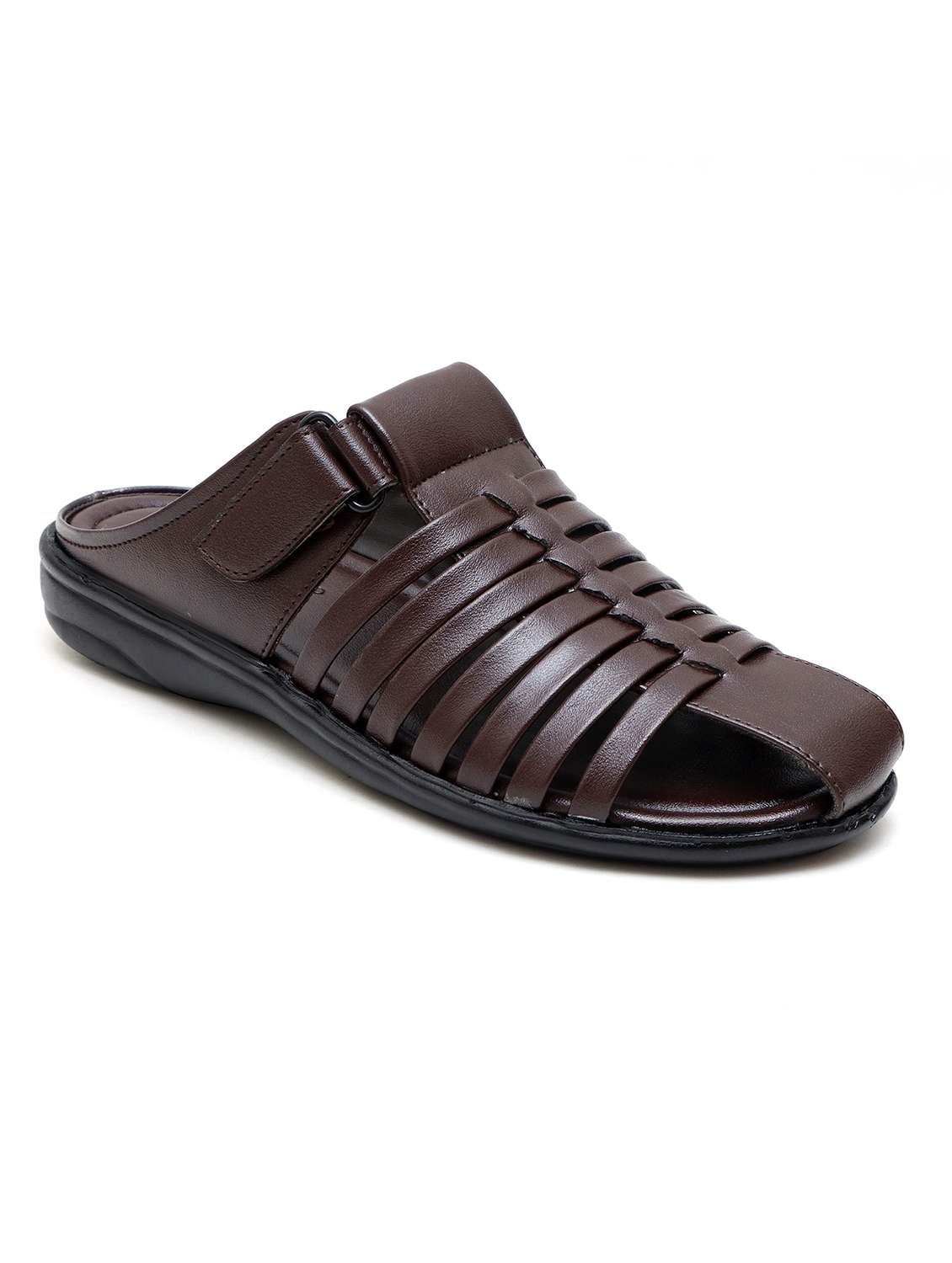 men brown slip on sandal - 22058625 -  Standard Image - 3