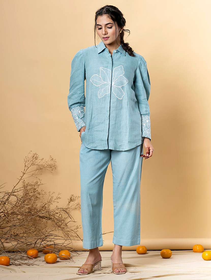 women long sleeve regular fit ethnic co-ord set