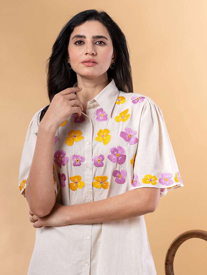 off white cotton blend coord set - 22058647 - Standard Image - 5