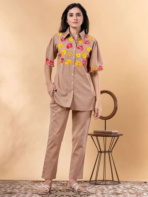 women short sleeve regular fit ethnic co-ord set - 22058648 - Standard Image - 0