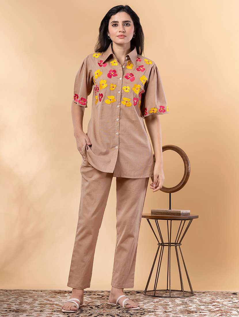 women short sleeve regular fit ethnic co-ord set - 22058648 - Zoom Image - 0
