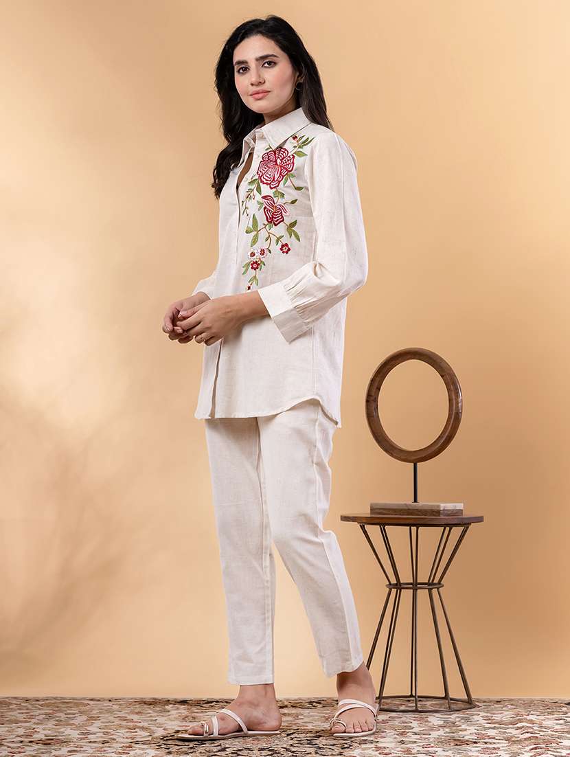 women three quarter sleeve regular fit ethnic co-ord set - 22058649 -  Standard Image - 3