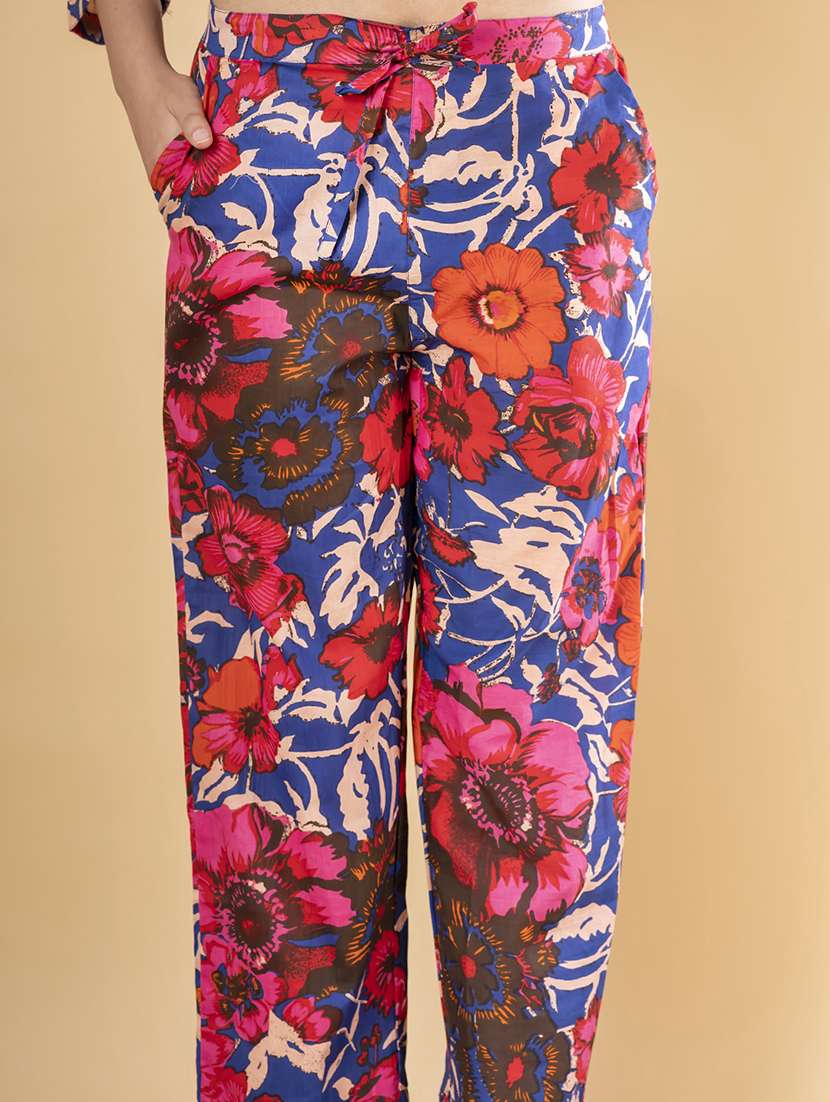 blue cotton blend coord set - 22058658 -  Standard Image - 5