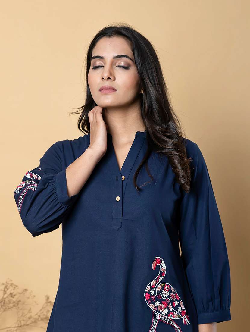 women three quarter sleeve regular fit ethnic co-ord set - 22058662 -  Standard Image - 5