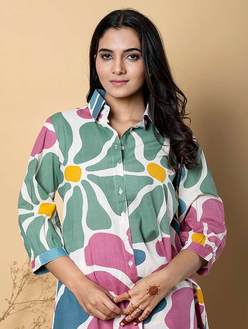 multi colored cotton blend coord set - 22058663 - Standard Image - 5