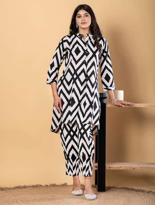 black cotton coord set - 22058670 -  Standard Image - 0