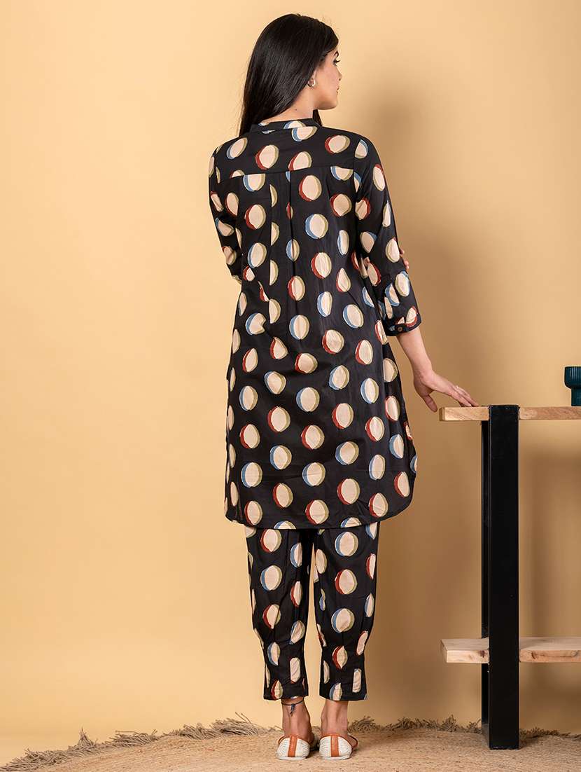 black cotton coord set - 22058672 -  Standard Image - 3