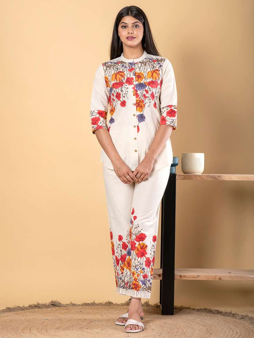 women three quarter sleeve regular fit ethnic co-ord set - 22058675 - Zoom Image - 0