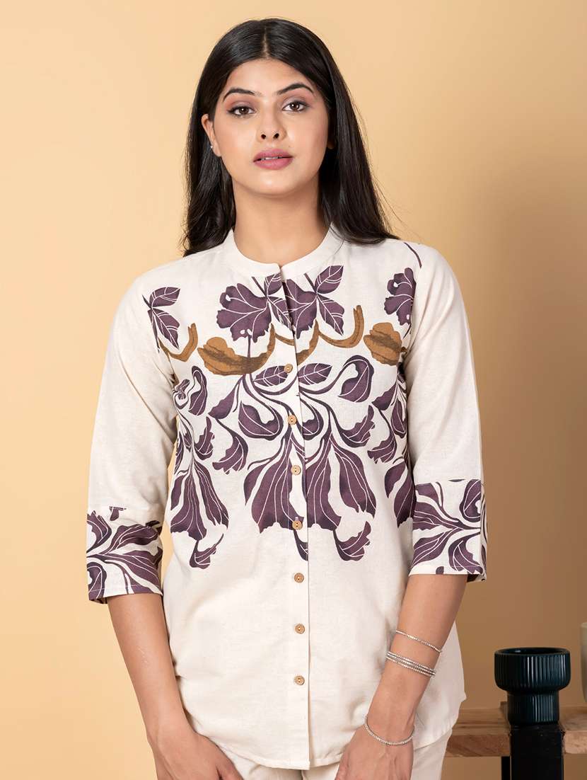purple cotton blend coord set - 22058677 - Standard Image - 5
