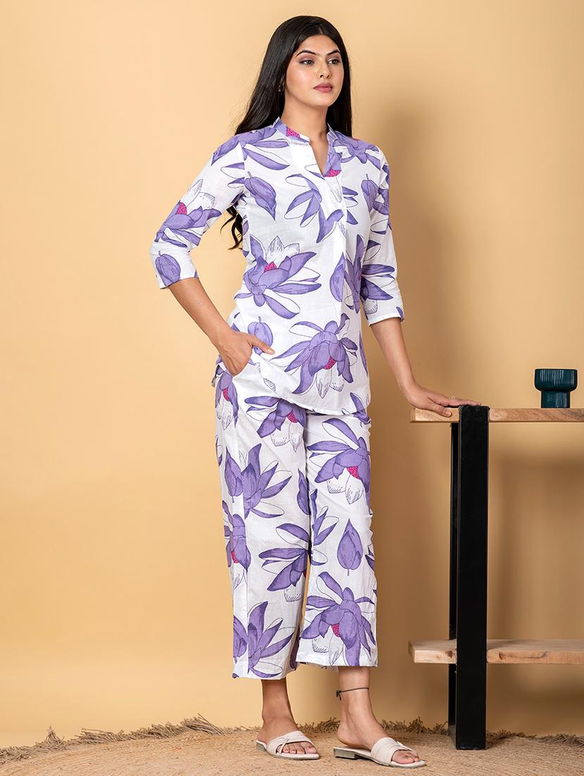 women three quarter sleeve regular fit ethnic co-ord set - 22058678 - Standard Image - 3