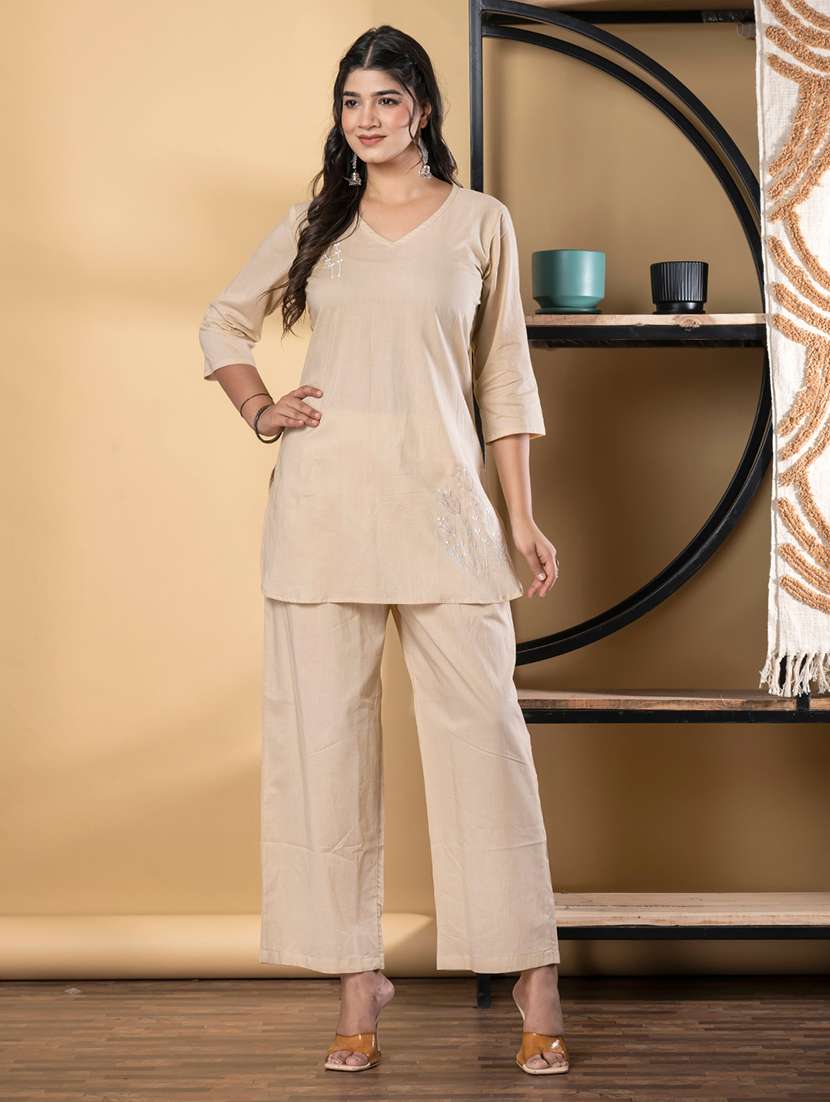 nude cotton coord set - 22058685 - Zoom Image - 0