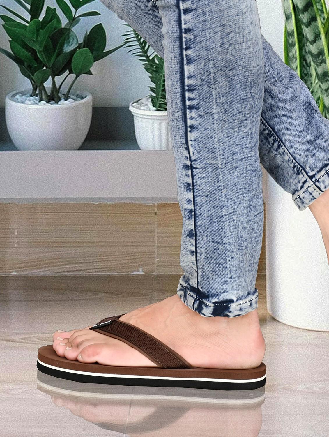 men brown toe separator flip flop - 22058719 - Standard Image - 5