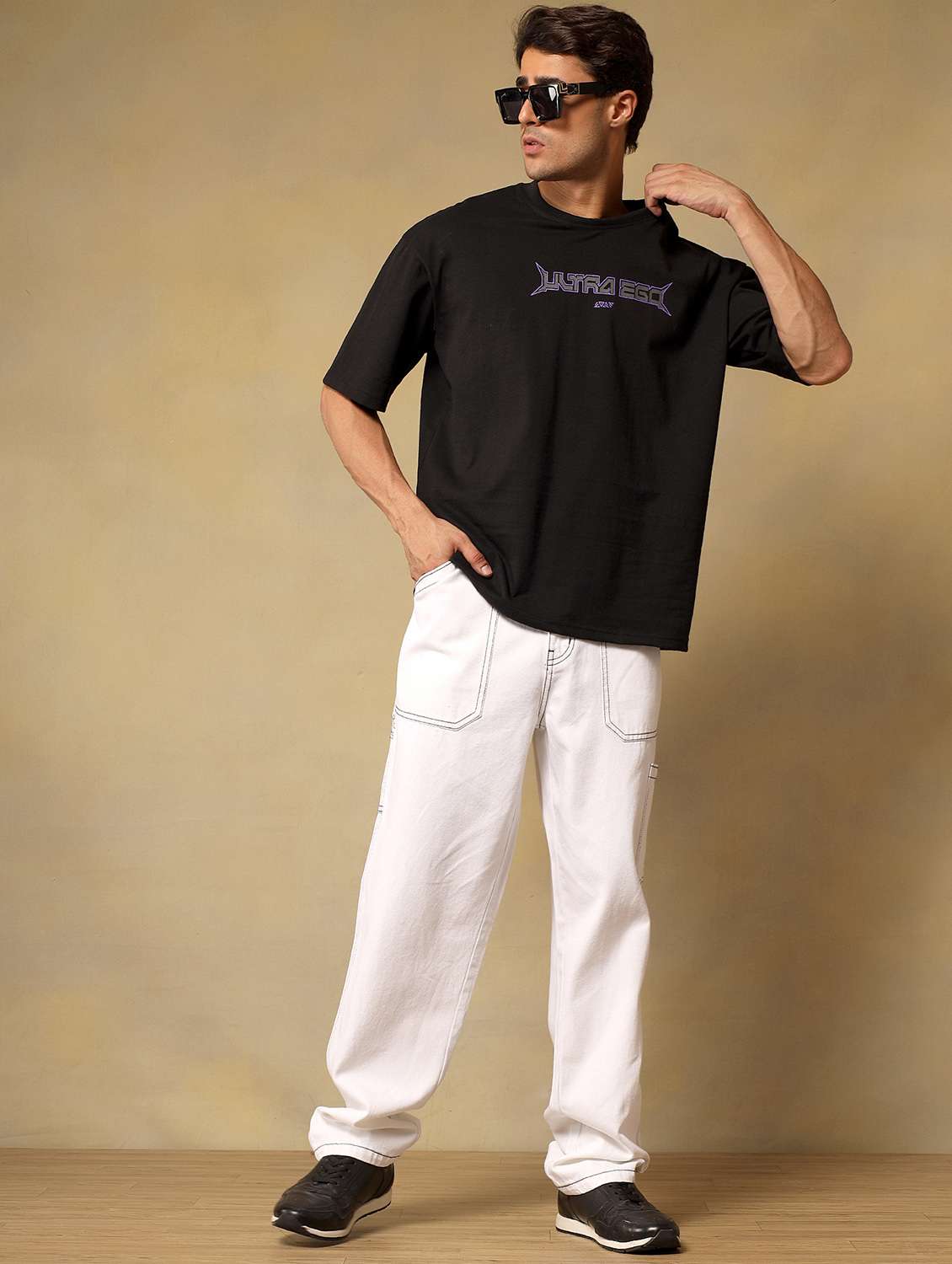 men solid mid rise realxed fit cargo - 22058759 -  Standard Image - 3