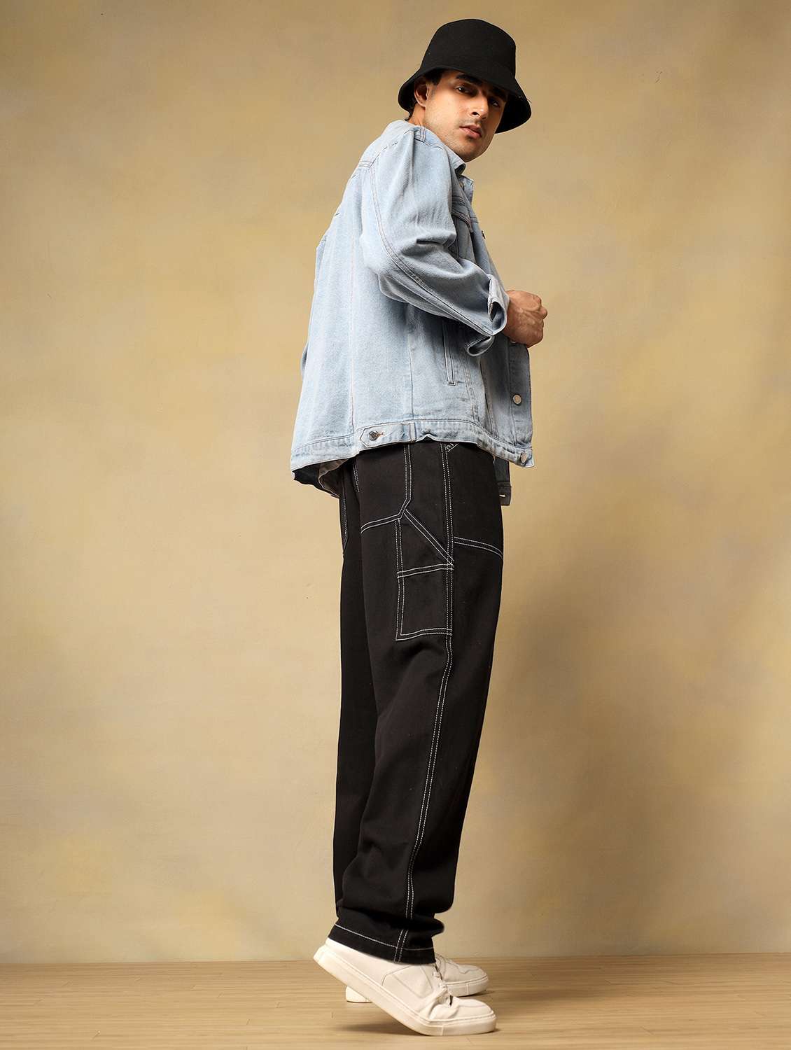 men solid mid rise baggy jean - 22058760 -  Standard Image - 3