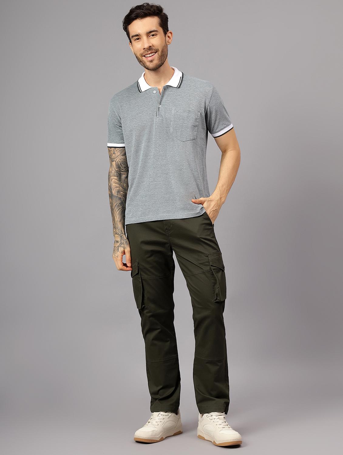 men solid mid rise regular fit cargo - 22058763 - Standard Image - 3