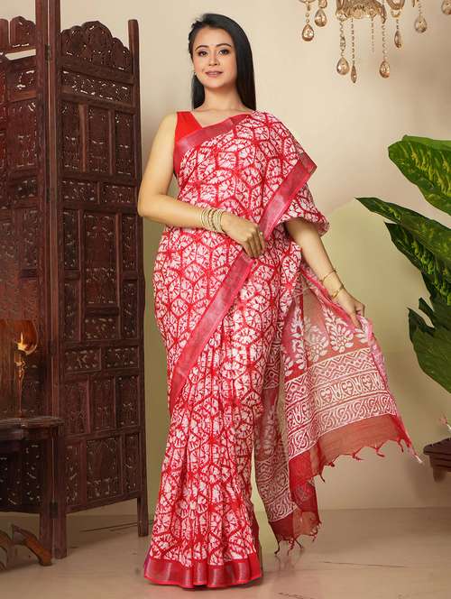 women printed casual wear saree with blouse - 22058769 -  Standard Image - 0