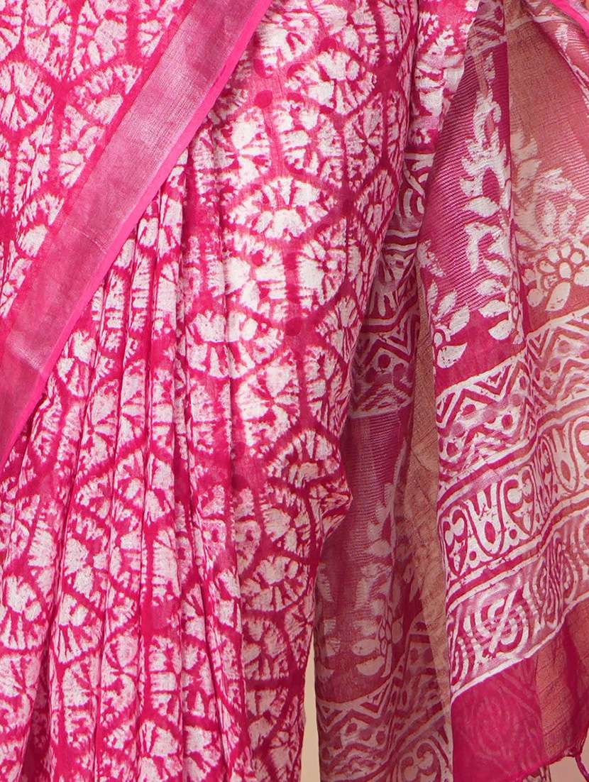 women printed casual wear saree with blouse - 22058775 -  Standard Image - 3