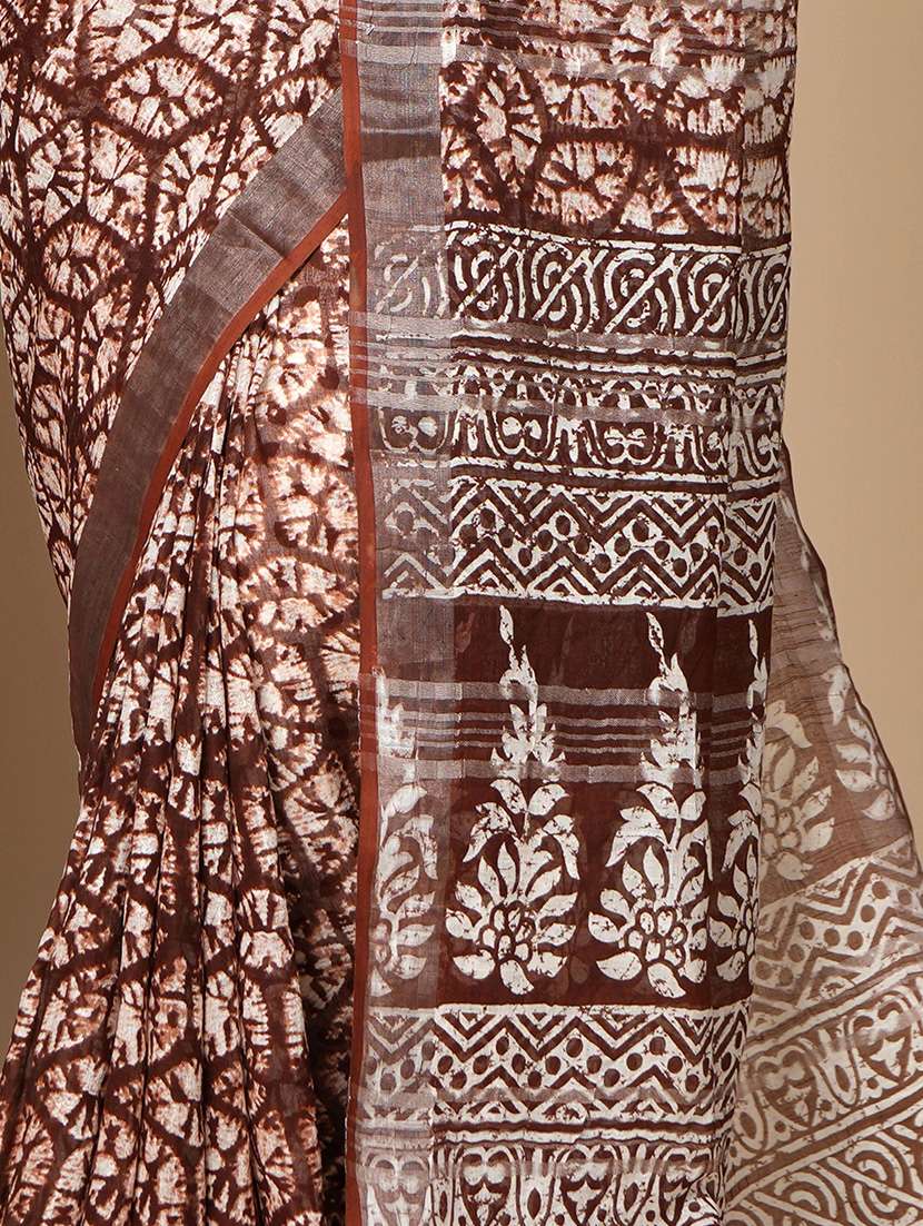 women printed casual wear saree with blouse - 22058776 -  Standard Image - 3